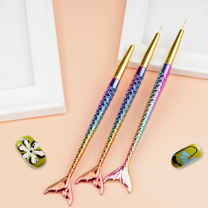 Manucure Fine Line Acrylique Stylo Fil De Sirène Stylo Dessiner Art Nail Handle Brosse Pole Ligne Très Fine Peinture <span class=keywords><strong>Vernis</strong></span> À Ongles <span class=keywords><strong>Pinceau</strong></span> - Product Image 1