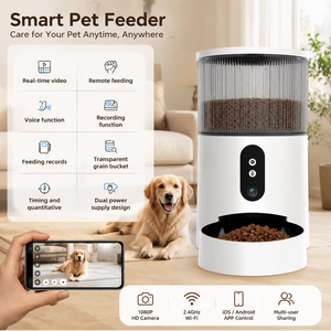 Pengumpan Hewan Peliharaan Pintar Langsung dari Pabrik, Plastik Stainless Steel, Kapasitas 3L, Dilengkapi Kamera Wifi, untuk Kucing dan Anjing, Penggunaan di Dalam Rumah - Product Image 2