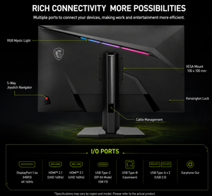 จอเกมมิ่ง MSI MAG 322URDF E16 ขนาด 31.5 นิ้ว 4K UHD 160Hz FHD 320Hz โหมดคู่ Rapid IPS 0.5ms HDR 131%sRGB สำหรับอีสปอร์ต รุ่นใหม่ สำหรับพีซี - Product Image 5