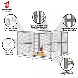 10X10X6 ayak açık galvanizli zincir bağlantı köpek çit kulübesi kafes büyük köpek için - Product Image 5