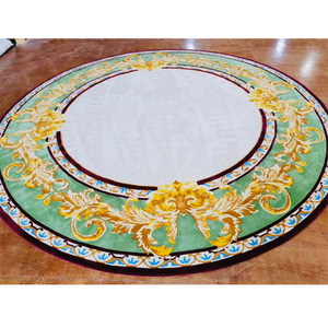 Alfombra de lana suave con diseño personalizado tallado a mano, tamaño grande, persa, 3D, patrón Floral, redondo - Product Image 6