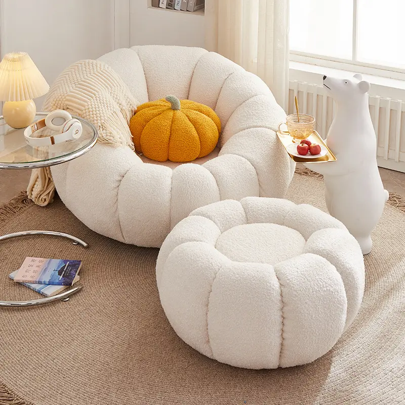 2023 Design moderne meubles de maison paresseux tissu inclinable citrouille loisirs chaises canapé de salon