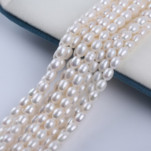 Perles de riz d'eau douce naturelles Zhuji en gros, 6-7 mm, blanches, semi-finies, pour bijoux DIY, collier, bracelet, accessoires - Product Image 3