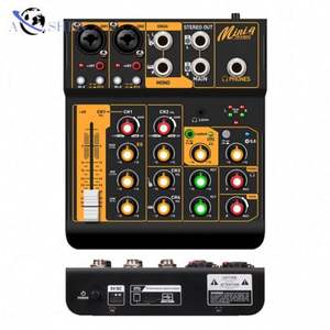 Carte son OTG 4 canaux Mini console de mixage audio DJ BT 48V Interface audio pour ordinateur Smartphone Diffusion en direct Enregistrement - Product Image 1