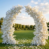 Arche de fleurs artificielles en rose blanche, décoration de toile de fond de mariage, arche florale en soie 8D pour cérémonie, fête, événement
