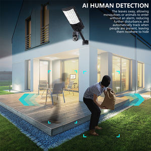 KERUI kamera lampu jalan 4MP 2-in-1, Panel surya keamanan gerak manusia lensa ganda kamera luar ruangan 4G pengawasan surya CCTV - Product Image 4