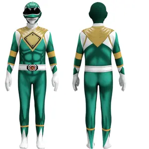 Erwachsene Kinder Morpher Mighty Superhelden Maske Samurai Ranger Cosplay Kostüm Jumps uit Zentai Anzug