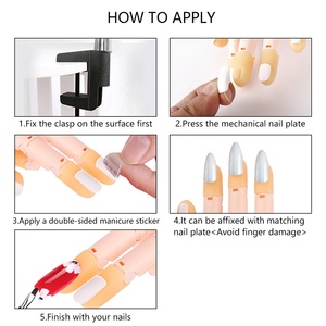 Équipement de pratique de Nail Art avec 200 pièces de faux ongles réglables, Flexible, <span class=keywords><strong>formation</strong></span> de manucure, main de prothèse, Nail Art, fausse main - Product Image 6