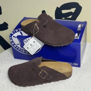Sandalias de lujo Boken Clog personalizadas para mujer, con hebilla ajustable, de gamuza, con soporte de arco, zuecos de corcho, pantuflas premium para mujer - Product Image 4