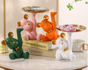 Plateau de rangement décoratif en résine pour le salon, la chambre à coucher, la salle d'étude, le bureau, le fer et l'art, 1 pièce - Product Image 1