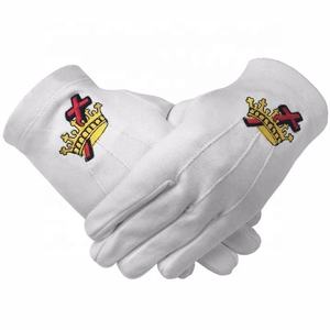 Masonic Knight-guantes templarios de algodón, diseño bordado - Product Image 1