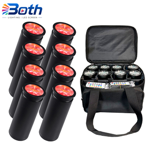 8pcs with bag <b>Battery</b> Powered <b>LED</b> Effect Light 15W RGBWA UV Mini Cannon Light for Stage Party Events - Product Image 1
