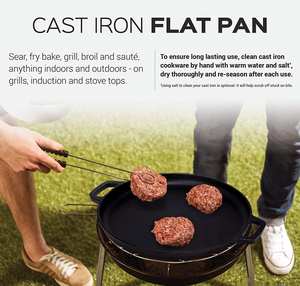 BBQ Charcoal Grill Pan with Handles <b>Silicon</b> Non-stick Pizza & <b>Baking</b> <b>Tray</b> for Outdoor Use - Product Image 6