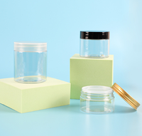Pot cosmétique transparent en plastique PET portable de 60 ml/100 ml/120 ml/150 ml avec couvercle à vis noir/blanc/mat