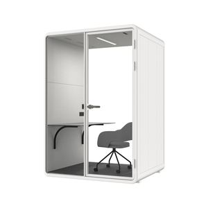 Single Person Soundproof Office Pod Acoustic Phone Booth Private Working Cabin with <b>Desk</b> LED Light for Open Office - Product Image 5