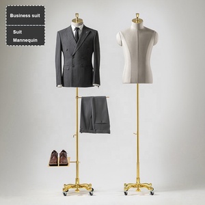 Hot Selling Adjustable Height Half Body Male Dress Form Mannequin With Shoe and Pants <strong>Rack</strong> Men Suit Torso Mannequin <strong>on</strong> <strong>Wheels</strong> - Product Image 1