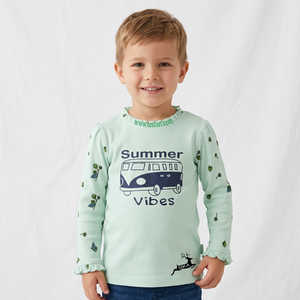 Camisetas de Algodón Pima Orgánico Transpirable y Ecológico de 160g para Niños, Manga Corta, Estampado Floral, Ropa Casual para Bebés y Niños Pequeños - Product Image 1