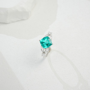 s925 Silver Paraiba Green Garnet Ring Shining Gift for <b>Girlfriend</b> Anniversary Design Ring L - Product Image 5