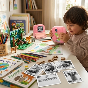 Digitale Sofortbild-Minikamera für Kinder CMOS Fotografieren Geschenkidee für Kinder Druckt Fotos auf MicroSD - Product Image 6