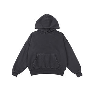 OEM doble capa francés Terry sudaderas 100% algodón personalizado Sun Faded Hoodie apenado ácido lavado sudaderas con capucha - Product Image 1