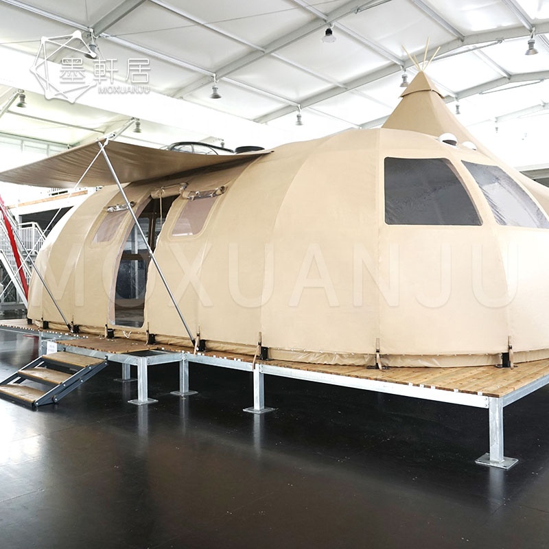6 Person Panoramic Ellipse Campsite Glamping Hotel Tent All Timber Frame