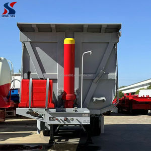 Le nouveau produit de Hongsen est une remorque à <span class=keywords><strong>benne</strong></span> <span class=keywords><strong>basculante</strong></span> hydraulique 4 axes de 60 tonnes avec suspension mécanique et une remorque à <span class=keywords><strong>benne</strong></span> <span class=keywords><strong>basculante</strong></span> arrière - Product Image 2