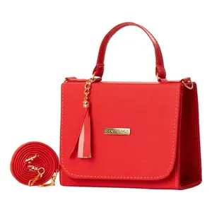 Bolso Bandolera de Cuero Rojo Fana Special Leia con Borla y Cierre de Cremallera para Mujer, Uso Diario, Estilo Moderno de Verano - Product Image 4