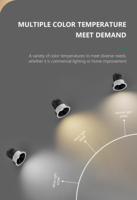 Spot LED encastré COB 12W moderne à haute luminosité, anti-éblouissement, angle de faisceau réglable, pour chambre à coucher, en aluminium, type wall washer, ODM