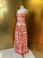 Robes longues plissées pour femmes OUDINA, de haute qualité, sans manches, à imprimé floral, vintage, élégantes, grandes tailles, pour les vacances