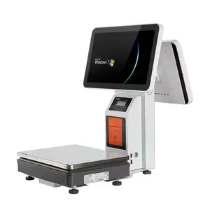 Báscula táctil POS cajero, impresora de escaneo de doble pantalla para supermercado, centro comercial, venta al por menor, balanza electrónica POS