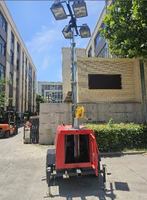Tour d'éclairage mobile extérieure sur remorque, avec logo personnalisé, couleur LED diesel 5000K lumière du jour, moteur Kubota, générateur hydraulique