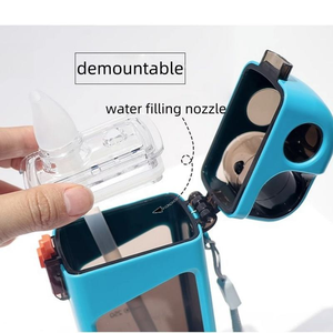Wholesale High-Aesthetic Square Sports Water Bottle High-Temperature Straw Portable <b>Plastic</b> <b>Drinkware</b> for Students Adults - Product Image 6