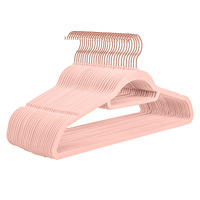 Cintre antidérapant floqué en velours avec crochets noirs Design flexible à un niveau pour armoire ou salle de bain