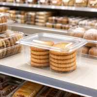 Boîte de boulangerie jetable transparente en PET avec couvercle pour biscuits au beurre, shortbread, emballage de vente au détail, qualité alimentaire, vente en gros