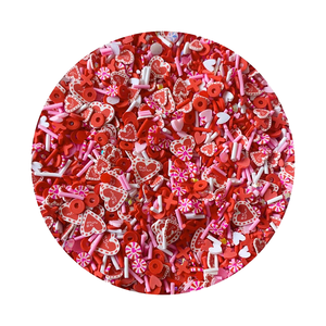 Regalo de San Valentín, Elegante Corazón Rojo de Arcilla Polimérica Mixta para Decoración de Jarrones y Ventanas, Diseño de Joyería de Slime, Manualidades con Arcilla - Product Image 4
