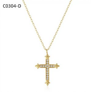 Amy Amy <b>Cross</b> Pendant Necklace Silver Plated Cubic Zirconia Women's Fashion Jewelry Everyday Wearing Gift - Product Image 2