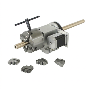 JSS a Axis Rotary Tailstock 4th with 80 100mm 4-jaw Chuck for Wood Metal <b>Router</b> Milling Machine 1 Year Warranty - Product Image 1