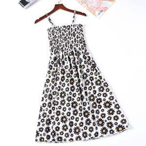 <span class=keywords><strong>Envío</strong></span> de la gota Vestido de gasa suave Mujer Verano Playa Viaje Sin mangas Daisy Halter Lindo Floral Chica Vestido informal - Product Image 4