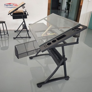 <span class=keywords><strong>Table</strong></span> à Dessin Professionnelle pour Écoles Modernes et Chaises en Verre à Angle Réglable - Product Image 2