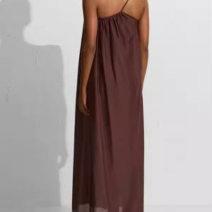 Robe d'été asymétrique sexy et décontractée en coton, style maxi, pour femme - Grande vente - Product Image 4
