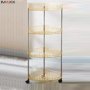 IMAXX fuerte estante de plástico de 4 niveles en la rueda de pie para cocina sala de estar baño como compras de TV en línea - Product Image 1