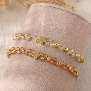 Go2boho Pinky <span class=keywords><strong>Promise</strong></span> 手链套装 情侣手链，搭配水晶和金色四叶草，适合情侣 - Product Image 4