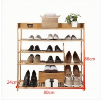 Étagère à Chaussures en Bambou Écologique 3/5 Niveaux, Meuble de Rangement sur Pied en Bois pour Chambre, Couloir, Placard