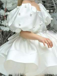 Nuevo <span class=keywords><strong>Vestido</strong></span> de Princesa con Volantes para Niñas, Primera Comunión, Fiesta de Bodas, <span class=keywords><strong>Vestido</strong></span> de <span class=keywords><strong>Tul</strong></span> con Cinturón de Perlas y Lazo, <span class=keywords><strong>Vestido</strong></span> de Actuación para Cumpleaños de Bebé - Product Image 2