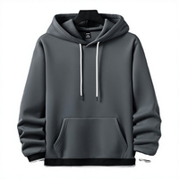 Sweat-shirt à capuche pour homme, poids lourd 430g, couleur unie, 50% coton, tricoté, coupe classique, avec poche, teint uni, fabriqué au Bangladesh