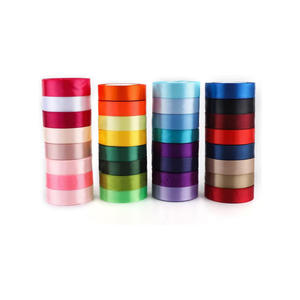 100 Yards Wholesale Cut Edge Double Faced Polyester <b>Personalised</b> Satin Ribbon 196 Colors Roll Ribbon Polyester Rose Ribbon - Product Image 1