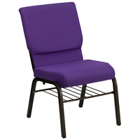 Sillas de Iglesia Modernas Apilables e Interconectables de Color Morado con Atril, Sillas de Pastor con Soporte para Libros, Sillas de Conferencia Económicas al por Mayor para Iglesia