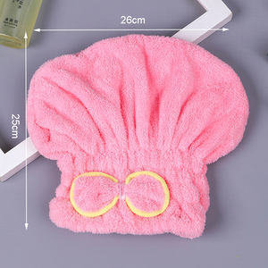 Chapeau de douche absorbant en polaire corail avec nœud mignon, séchage rapide des cheveux, épaissi, serviette de cheveux à séchage rapide, couvre-chef - Product Image 6