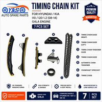 Ys 7PCS Kit Rantai Timing Baja Paduan Baru Garansi 12 Bulan Cocok untuk I10 I20 1.2L 2008-2014 Mesin G4LA Standar Asli Suku Cadang Mobil