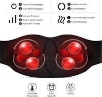 Masseur Shiatsu pour le cou et les épaules avec chaleur apaisante, massage 3D par pétrissage pour le cou et le dos, soulagement de la douleur, massage des tissus profonds
